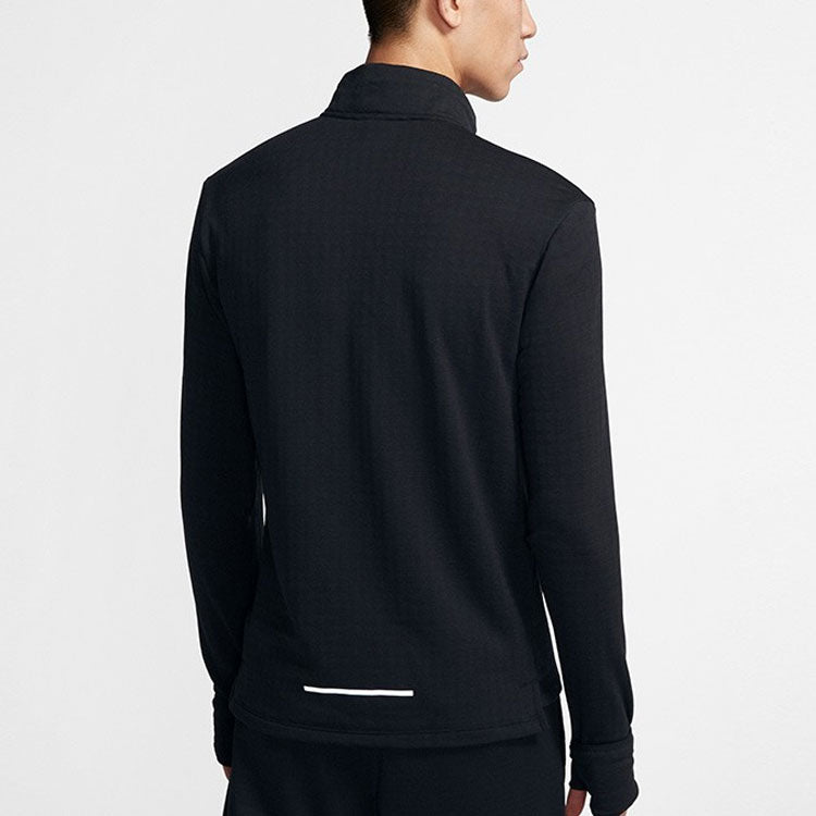 Men's Nike Dri-Fit Running Training Fleece Lined Sports Long Sleeves Black T-Shirt BV4714-010