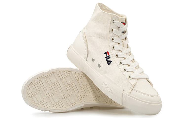 (WMNS) Fila Block High-Top Canvas Shoes White T12W034404FSW