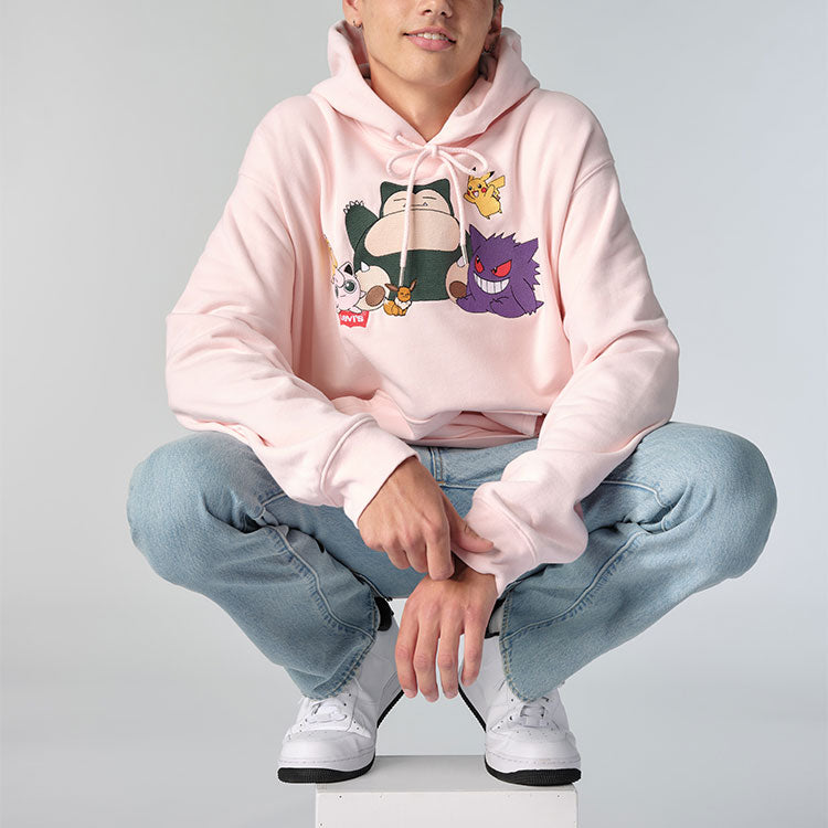 Men's Levis x Pokmon Crossover Cartoon Printing Pink 59216-0003