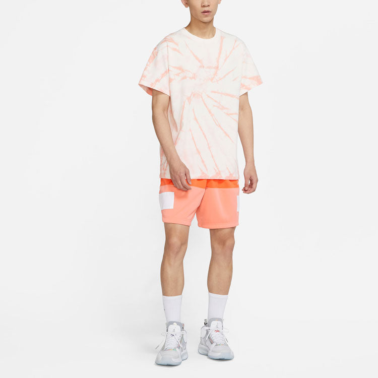 Air Jordan Loose Knit Tie Dye Printing Short Sleeve Orange DQ3903-100