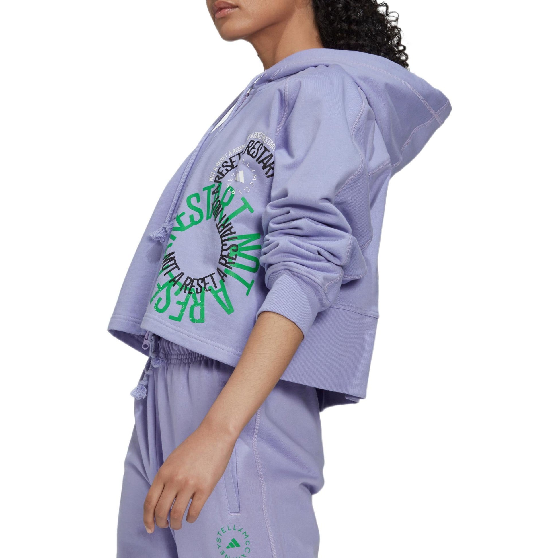 (WMNS) adidas adidas by Stella McCartney Cropped Hoodie Asia Sizing 'Purple' IB5892