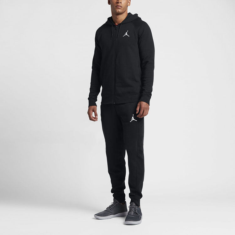 Air Jordan Fleece Lined hooded Zipper Sports Jacket Black AA5583-010