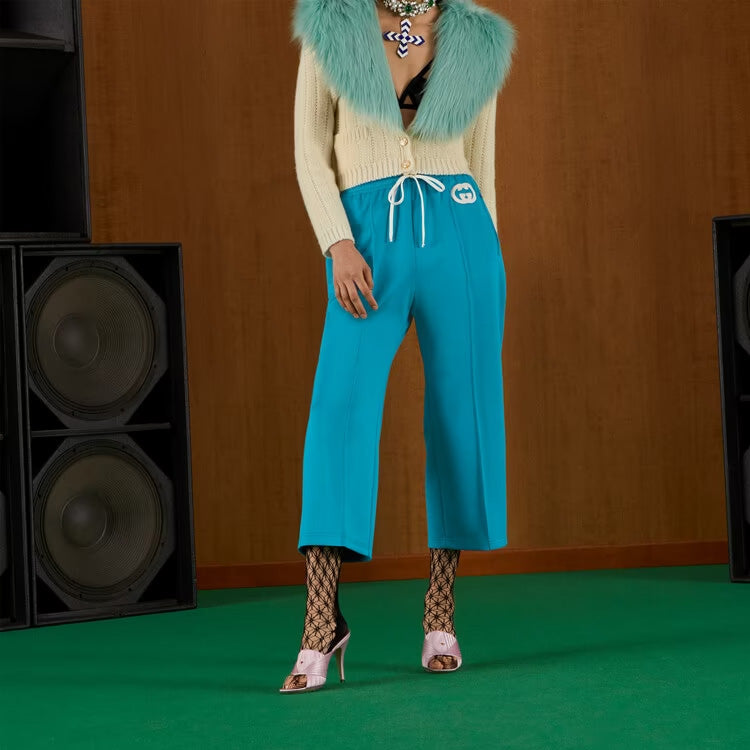 (WMNS) Gucci Neoprene Pants With Interlocking G 'Light Blue' 693166-XJD6F-4594