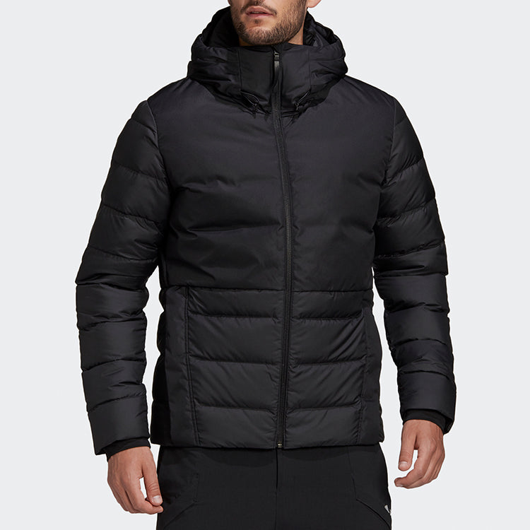 adidas originals Urban Jkt C.r. Stay Warm Splicing Solid Color Reflective hooded down Jacket Black FT2437