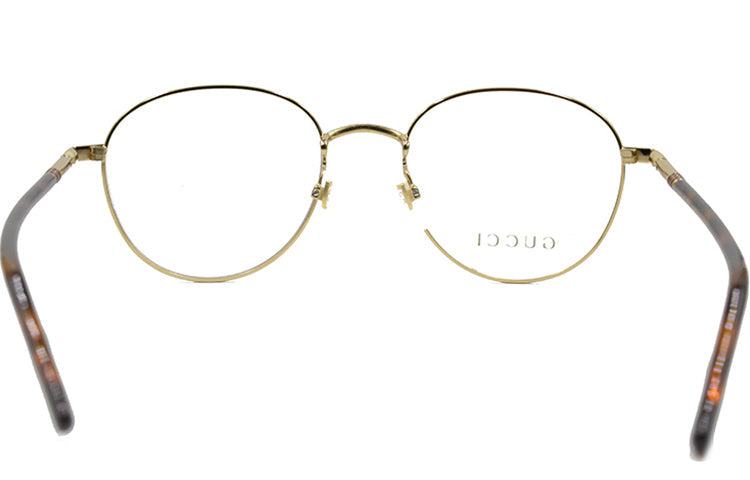 Gucci Round Frame Color Enamel Ribbon Element Optical Glasses Frame Sub-Edition Black/Golden GG0392O-002