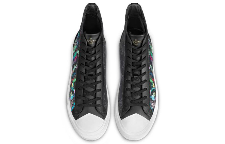 LOUIS VUITTON Tattoo Ankle Sneakers 'Black Monogram with Garden' 1A7R2A