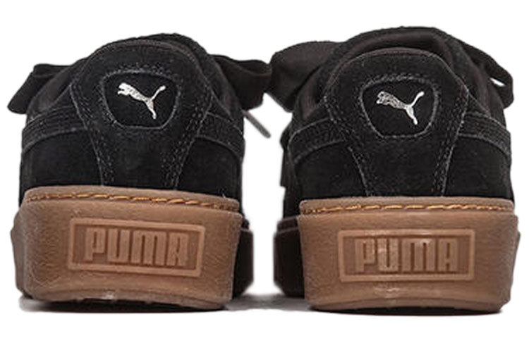 (WMNS) PUMA Platform Kiss Suede 'Black' 366461-01