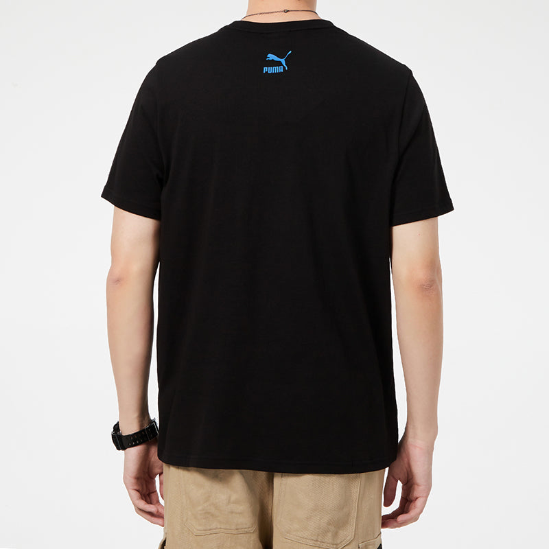 PUMA Sports Running Quick Dry Breathable Casual Round Neck Short Sleeve Black 534151-98