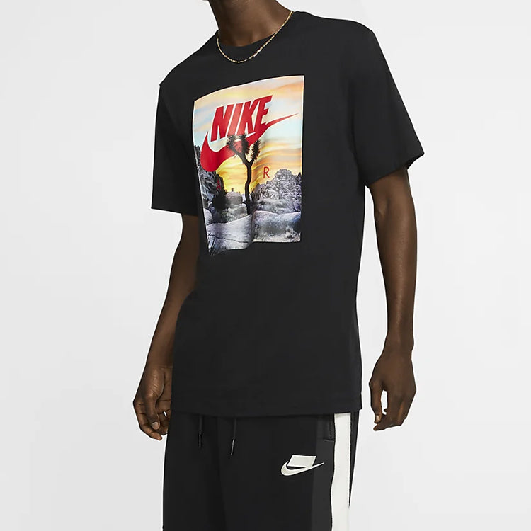 Nike Festival Photo Sunset Printing Short Sleeve Black CT6884-010