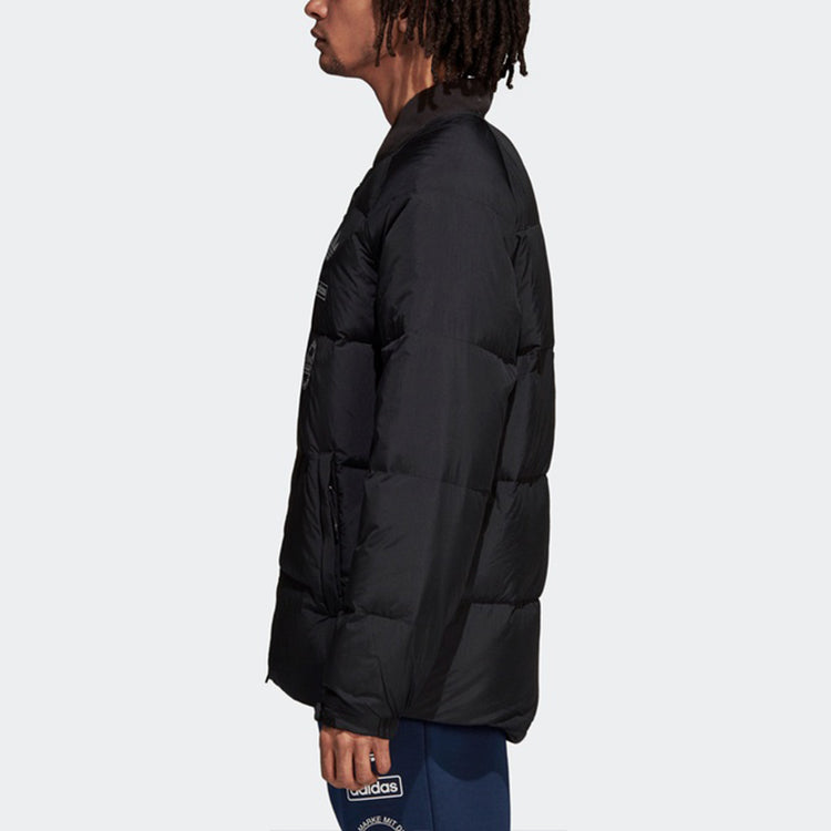 adidas originals Graphic JKT Contrasting Colors Windproof Stay Warm Sports Down Jacket Black DP8555
