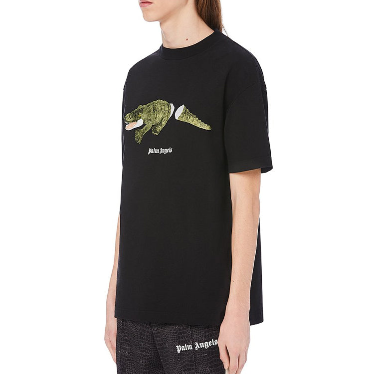 Palm Angels Printing Round Neck T-shirt 'Black' PMAA001E20JER0131055