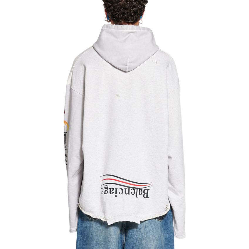Balenciaga Paris Upside Down Hoodie Oversized 'White' 698156TMVD19000