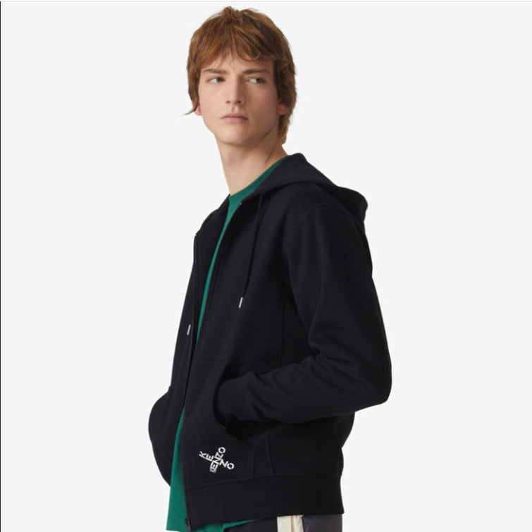 Men's KENZO SS21 Cotton Logo Alphabet hooded Long Sleeves Black FA65BL7204MS-99