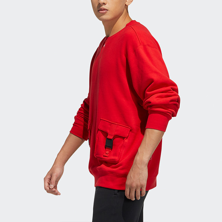 adidas originals Cny Crew Series Cargo Pocket Round Neck Pullover Red GR0219