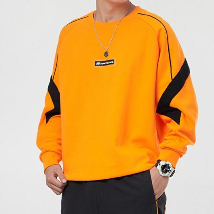 New Balance Men's New Balance Athleisure Casual Sports Contrasting Colors Round Neck Pullover Yellow AMT11326-PKN