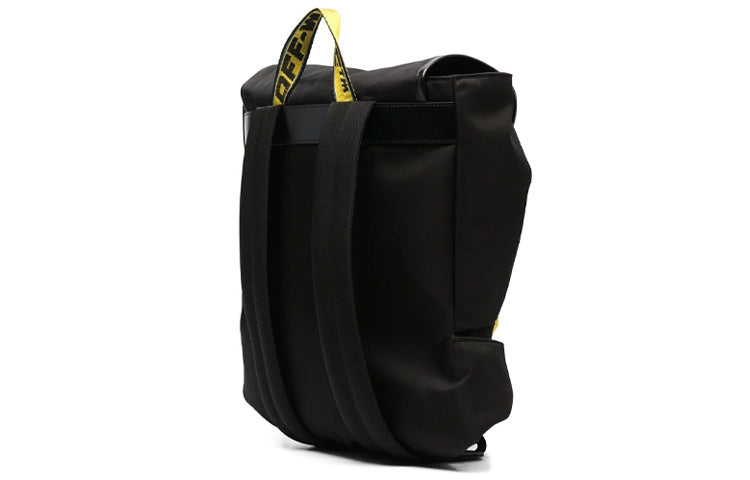 Men's Off-White 21 logo Printing Series Functional backpack schoolbag Black OMNB036S21FAB0011001
