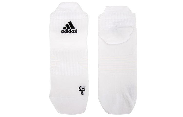 adidas Run Low Sock Solid Color Alphabet Logo Athleisure Casual Sports Low Top Socks Unisex One Pair White HA0103