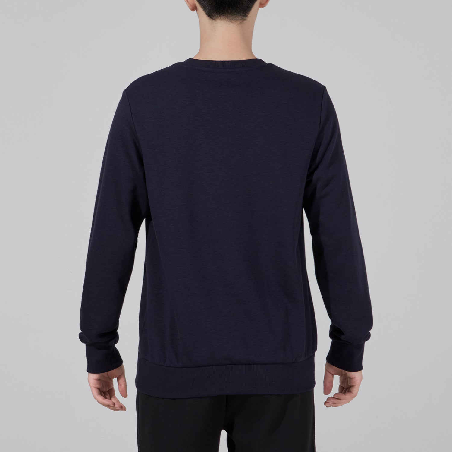 Men's adidas Sl Ft Swt Embroidered Logo Loose Knit Pullover Blue GK9118