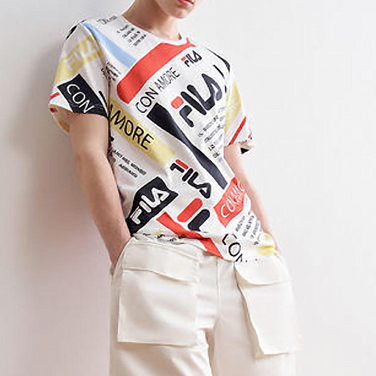 FILA Casual Contrasting Colors Logo Tee Multicolor F11M028115F
