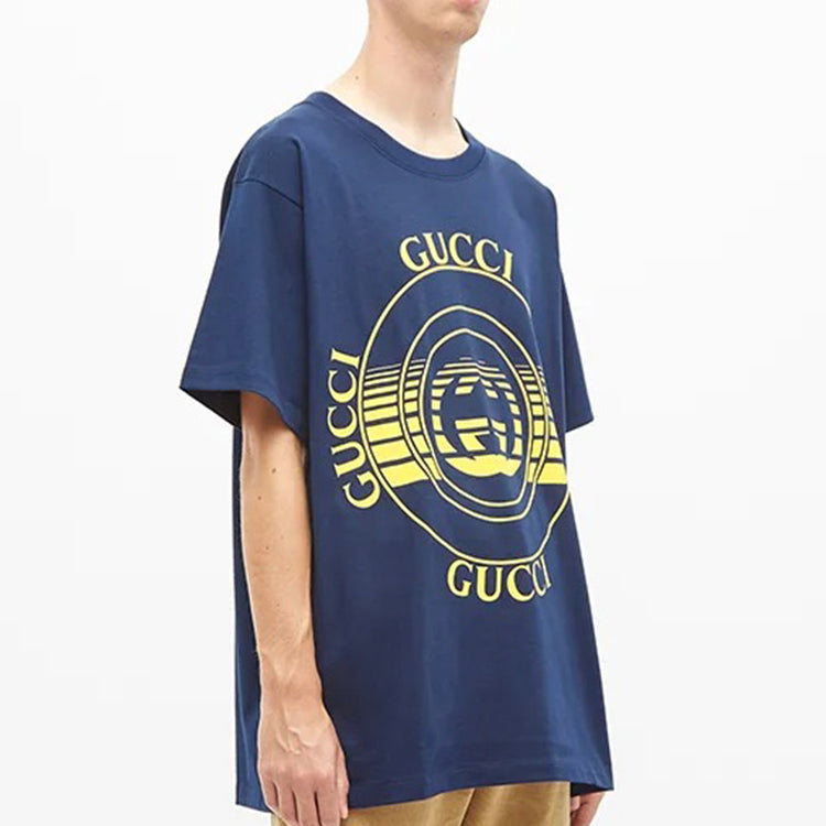Gucci Record Printed Oversized For Men Navy 616036-XJCSQ-4535