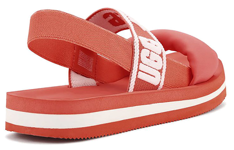 (WMNS) UGG Zuma Sling Beach Sandals Red White 1107893-PCRL