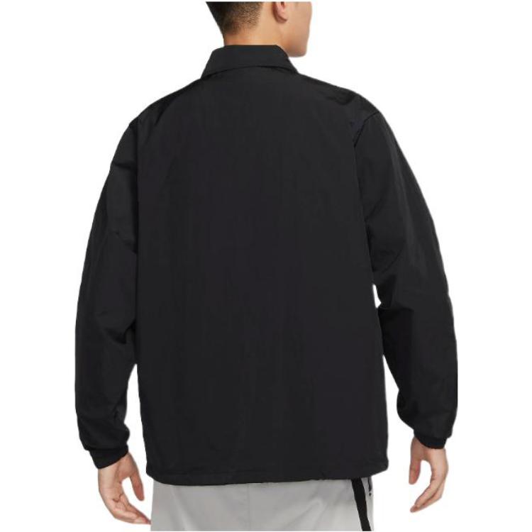 Men's Nike Solid Color Buckle Lapel Jacket Autumn Black DQ5006-010