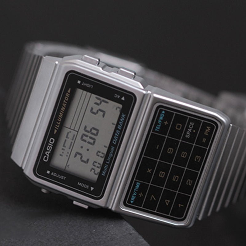 CASIO Quartz Waterproof Analog Mens Silver Digital DBC-611-1