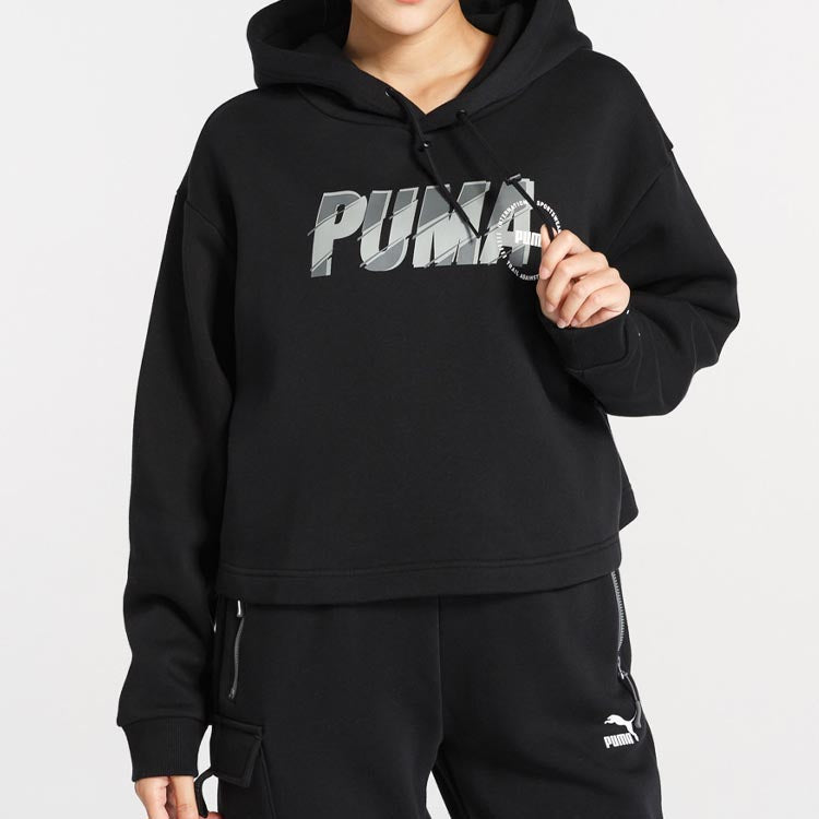 (WMNS) PUMA Colorblock Alphabet Logo Printing Black 596742-01