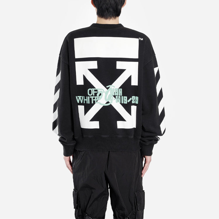 Men's Off-White Pullover Loose Printing Black OMBA035E19E300151088