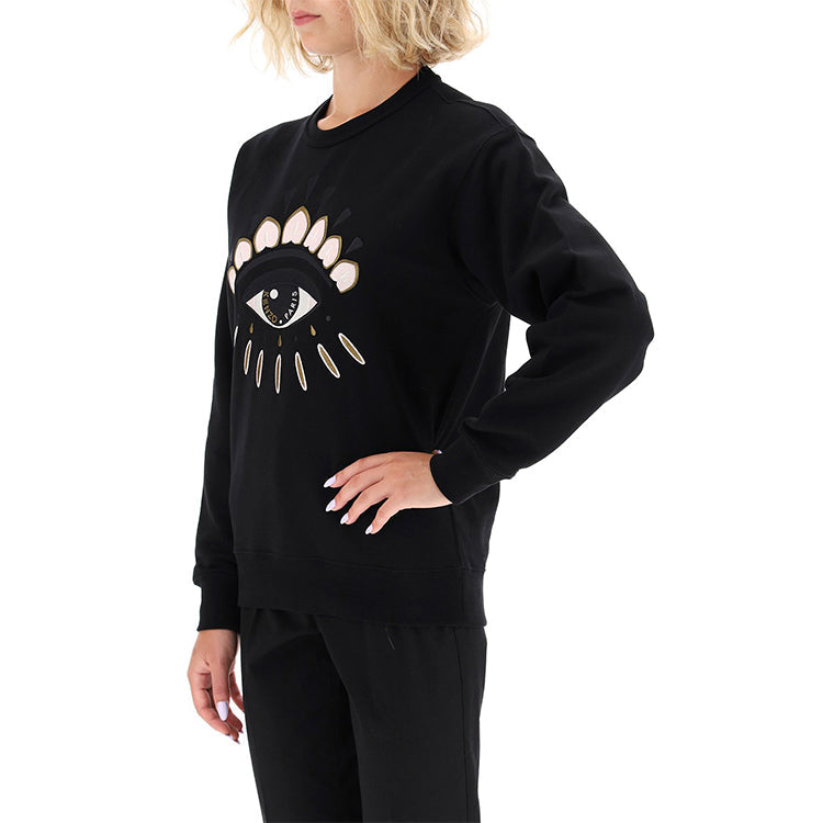 (WMNS) KENZO FW20 Eye Embroidered Fleece Lined Cotton Hoodie Black FA62SW8234XC-99