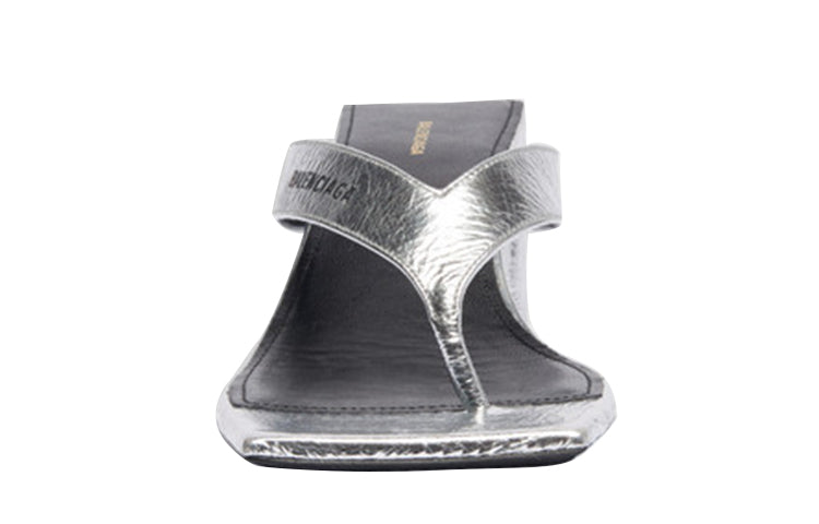 (WMNS) Balenciaga Double Square Sandals Silver 609639WA9738163