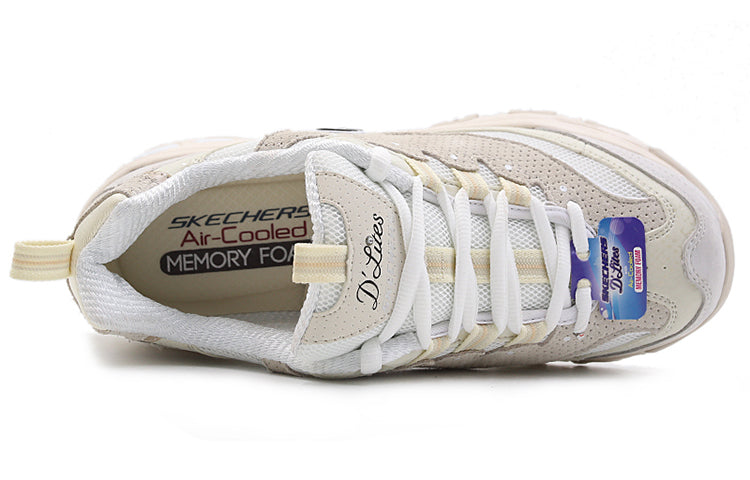 (WMNS) Skechers D'Lites Low-Top Running Shoes White 13147-OFWT