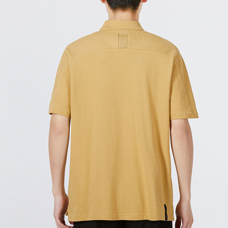 adidas Solid Color Logo Short Sleeve Polo Shirt Yellow HE5165