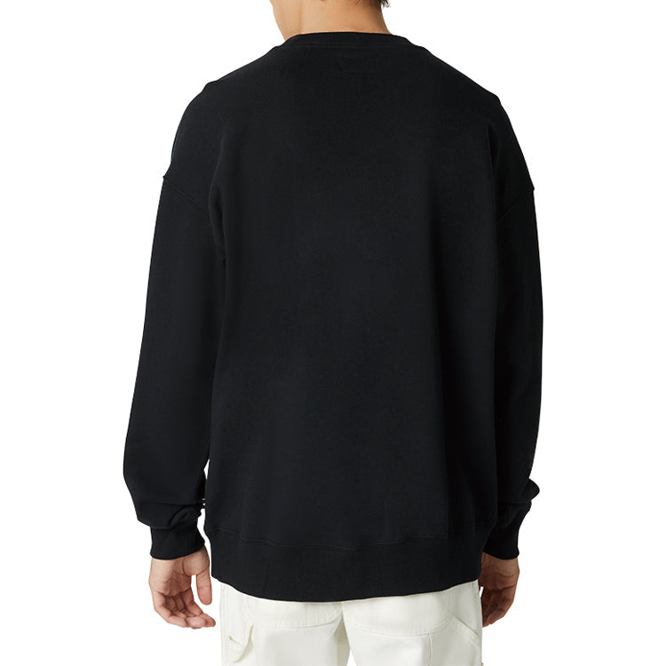 Men's Converse Alphabet Logo Printing Round Neck Pullover Black 10018354-A03