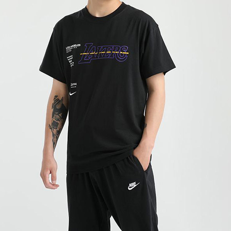Nike NBA Courtside Los Angeles Lakers Short Sleeve Training Black CK8028-010