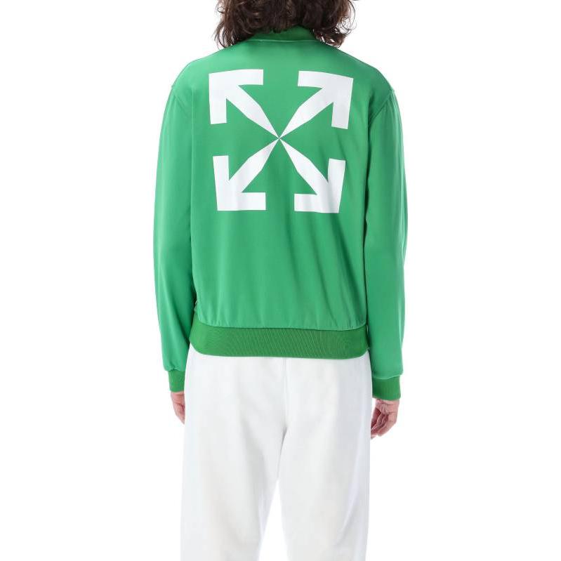 Off-White Printing Pattern Zipper Jacket Green OMBD037S22FAB0025501