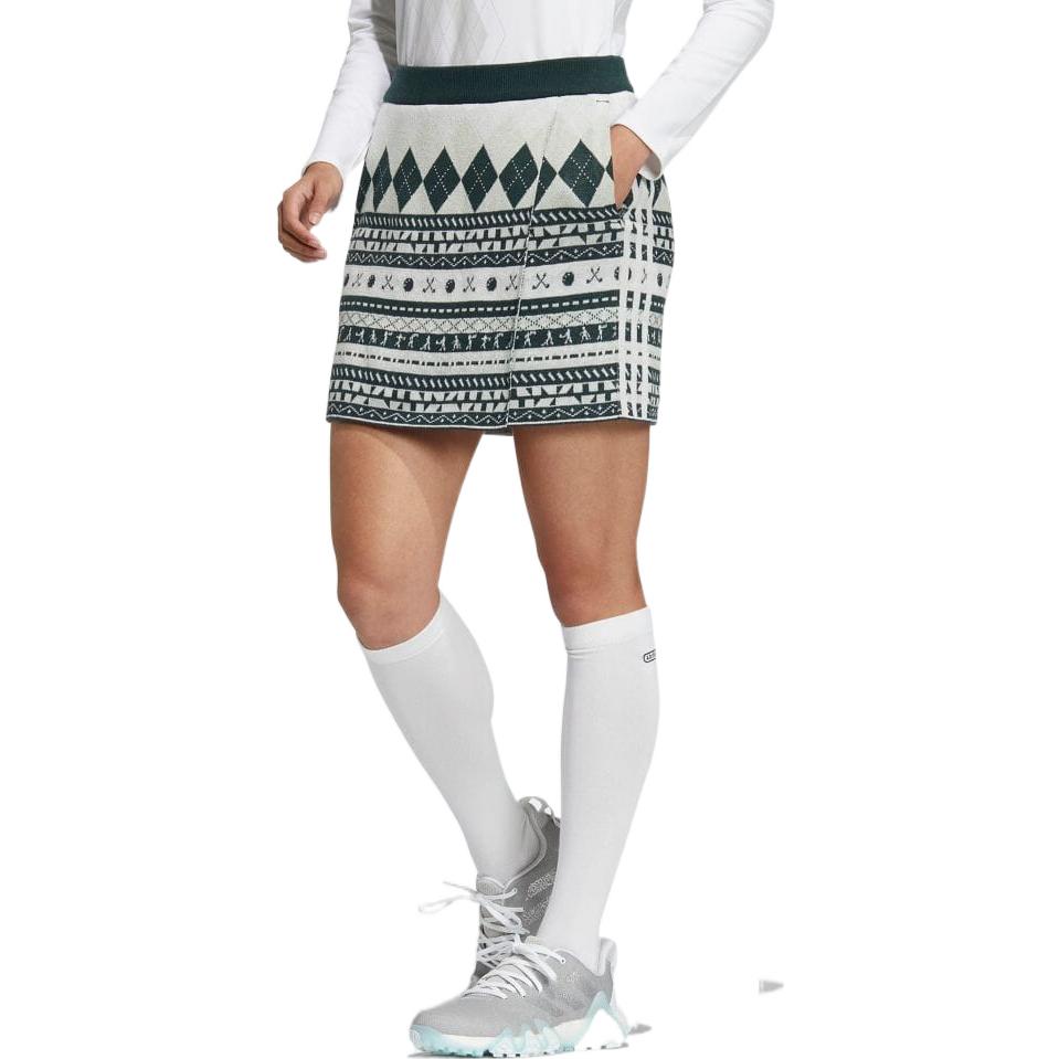 (WMNS) adidas Historical Pattern Knit Skirt Asia Sizing 'White Green' HC3787