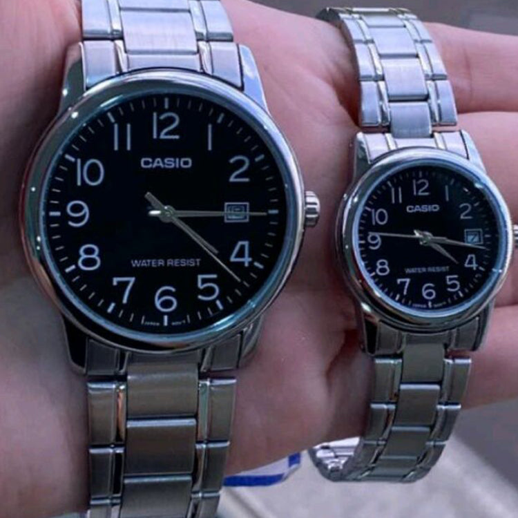 CASIO Sports Quartz Waterproof Mens Black Analog MTP-V002D-1B
