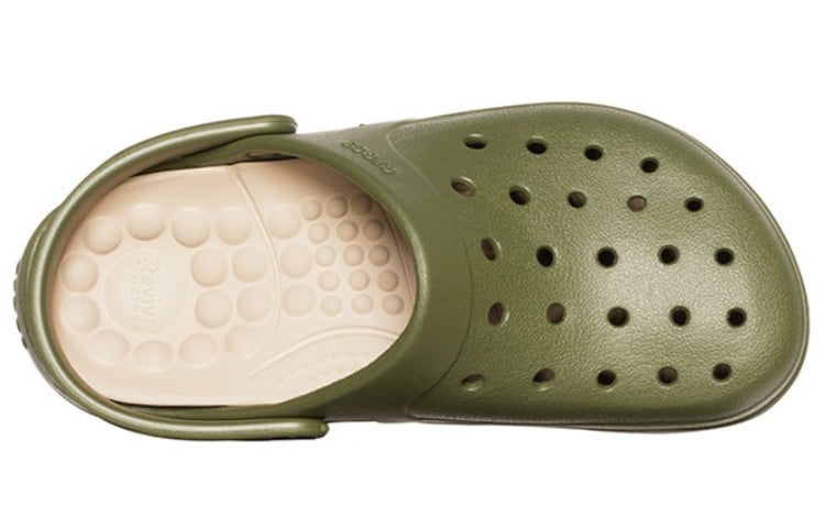 Crocs Reviva Beach Army Green Sandals 205852-3TQ