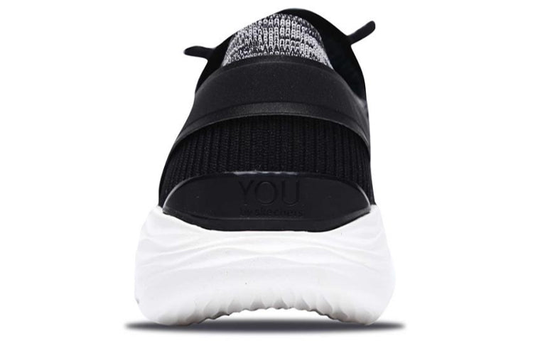 (WMNS) Skechers You Running Shoes Black/White 14960-BKW