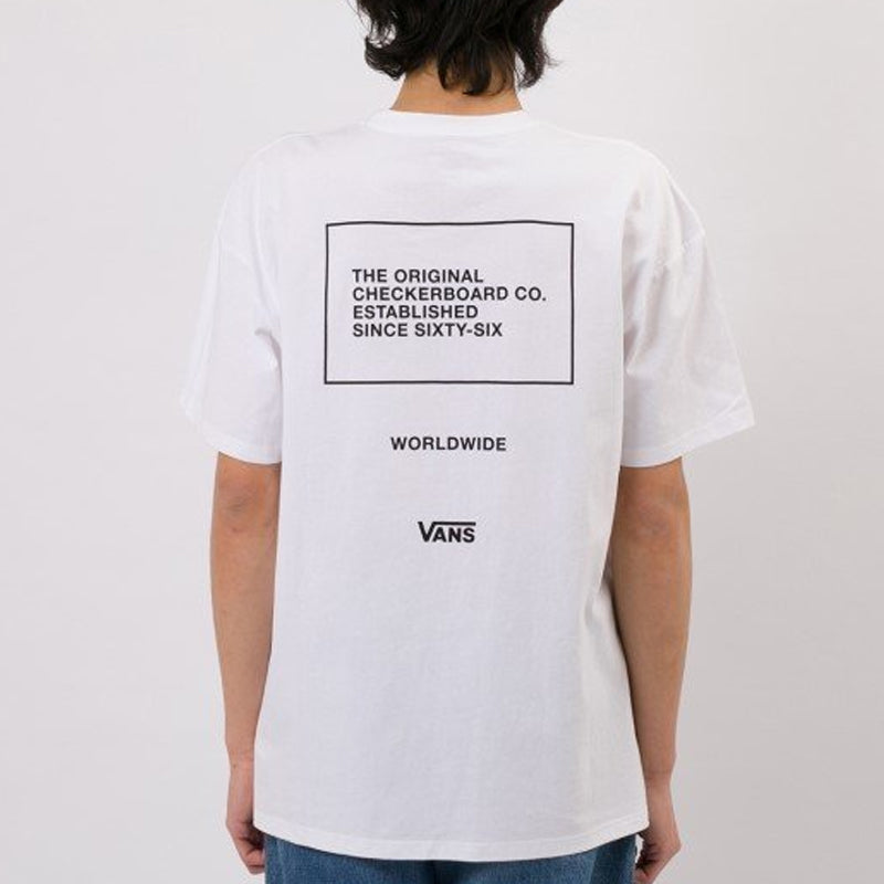 Vans Alphabet Printing Athleisure Casual Sports Short Sleeve Couple Style White VN0A4MLWWHT