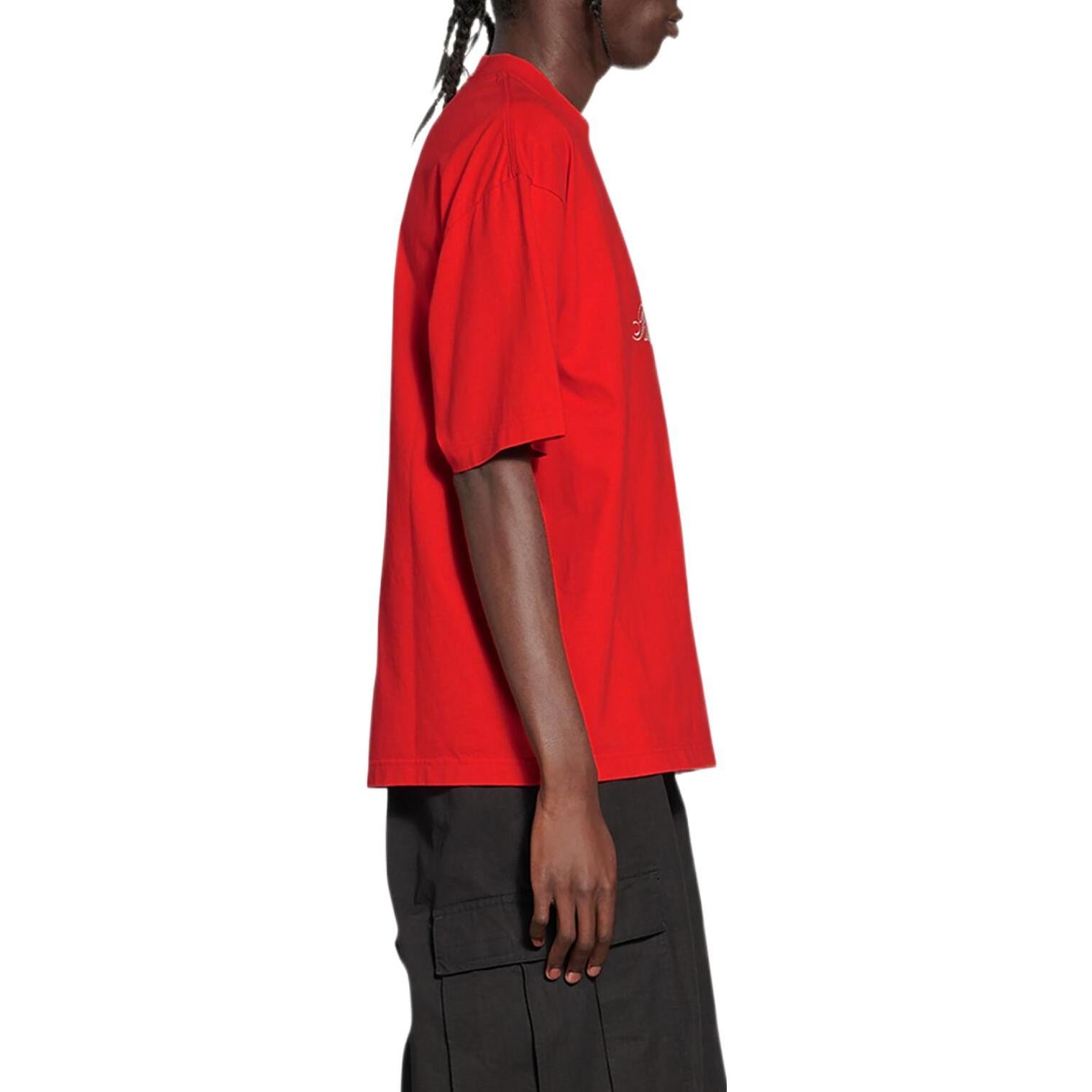 Balenciaga Qixi Crest T-Shirt Medium Fit 'Red' 612966TMVL46971