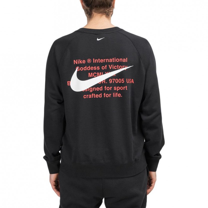 Nike Alphabet Printing Long Sleeves Round Neck Black CJ4871-010