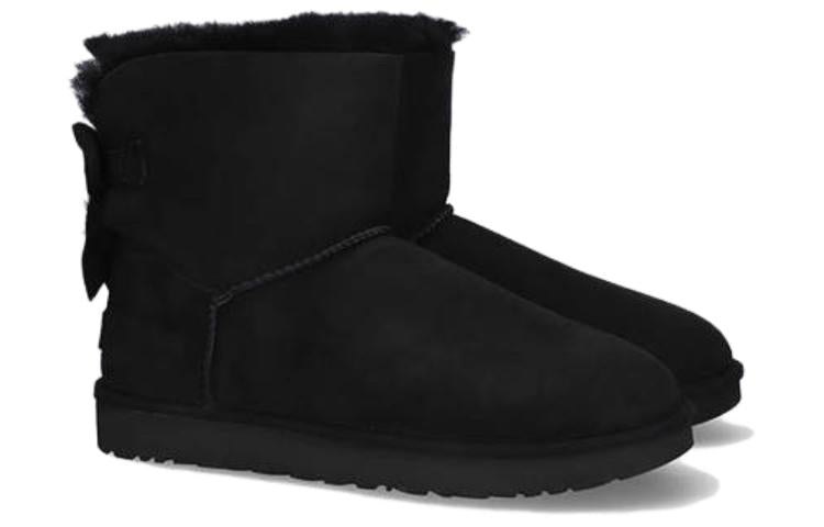 (WMNS) UGG Mini Bailey Fluff Bow 1123635-BLK