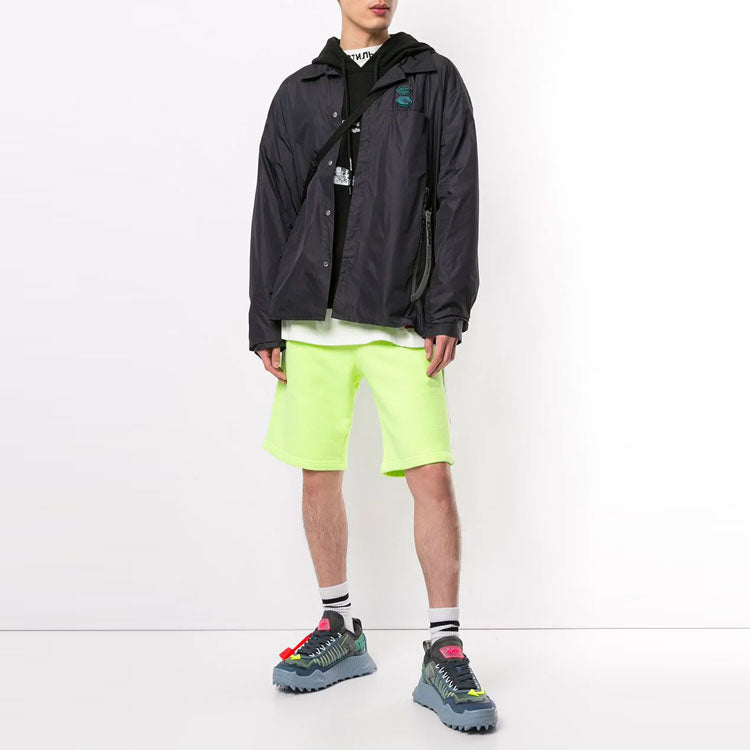 Men's Off-White Animal Pattern Printing Loose Fit Black OMBB037S20E300161001