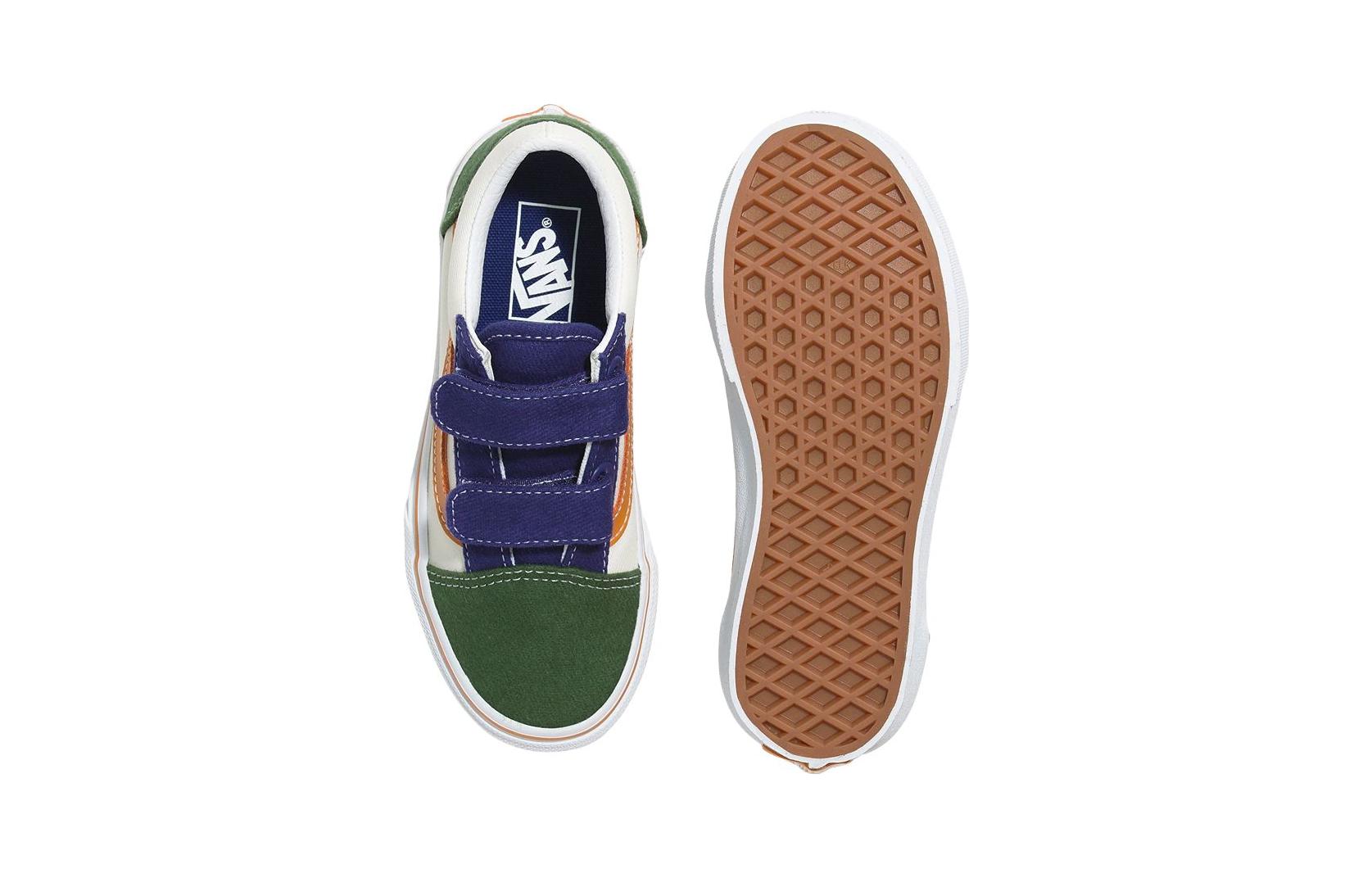 (PS) Vans Twill Block Old Skool Hook and Loop 'Multicolor' VN0A38HD6GL