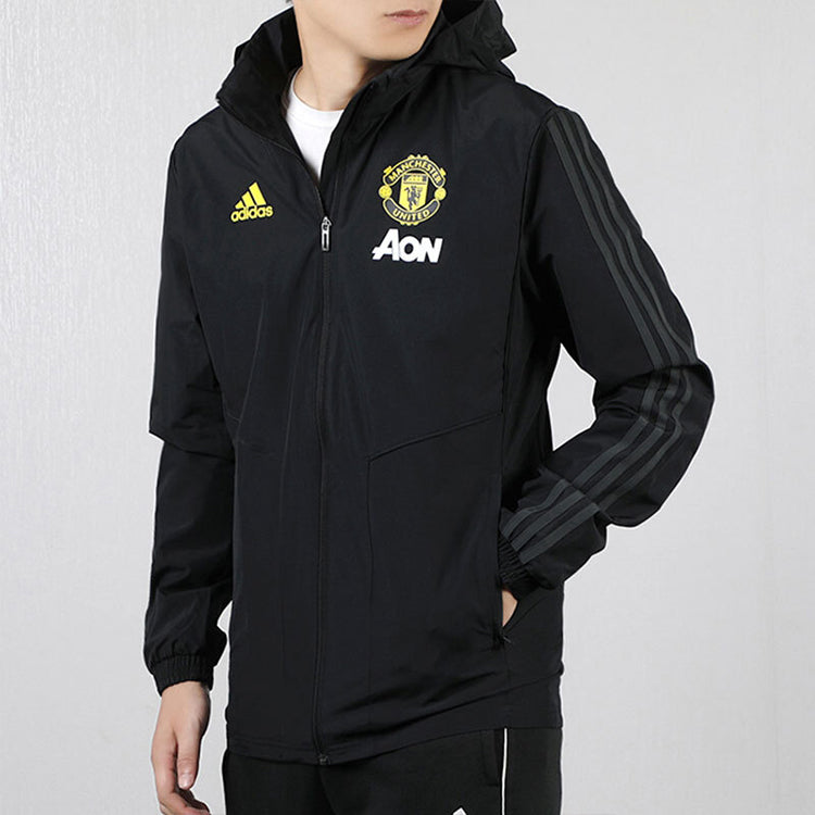 adidas Soccer/Football Manchester United Woven Stand Collar Jacket Black EB6515