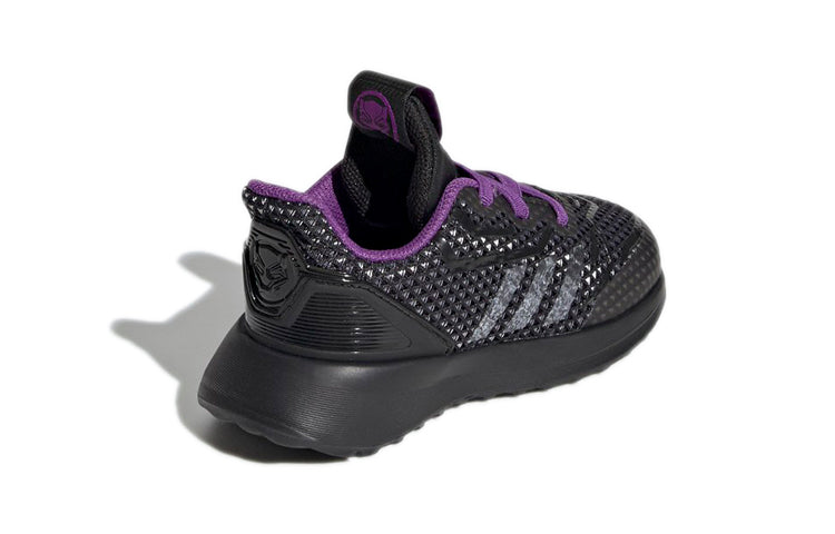 (TD) adidas x Marvel Black Panther RapidaRun Shoes 'Core Black Night Metallic Active Purple' G27552