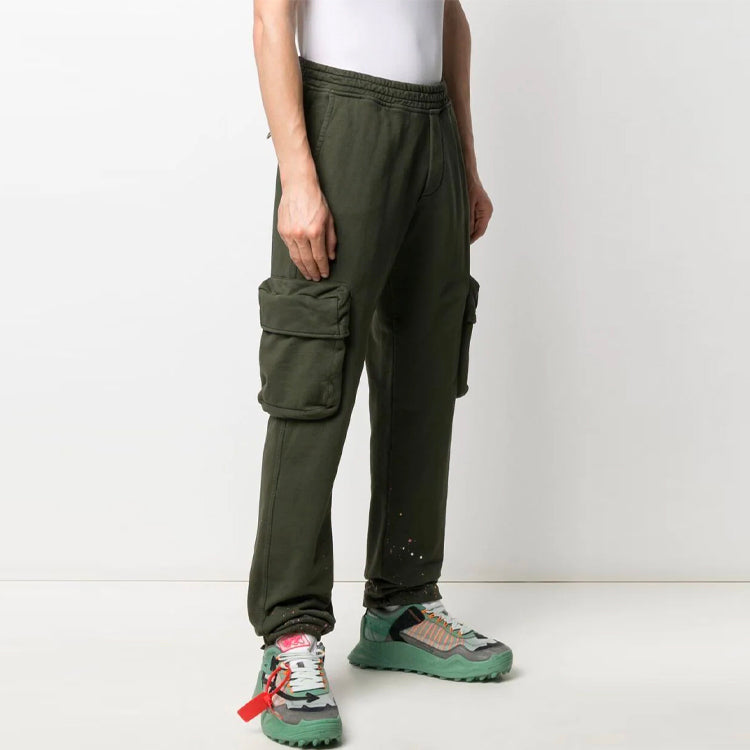 Off-White Men's SS21 Sports Pants Oversize Green OMCH036S21FLE0055701