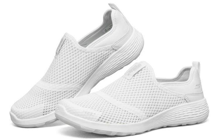 (WMNS) Skechers Go Walk Cool Slip-on Shoes White 667082-WHT